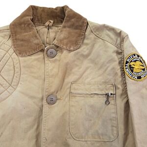 VTG‎ JC Higgins Hunting Jacket w Game Flap & Patch Mens L *READ